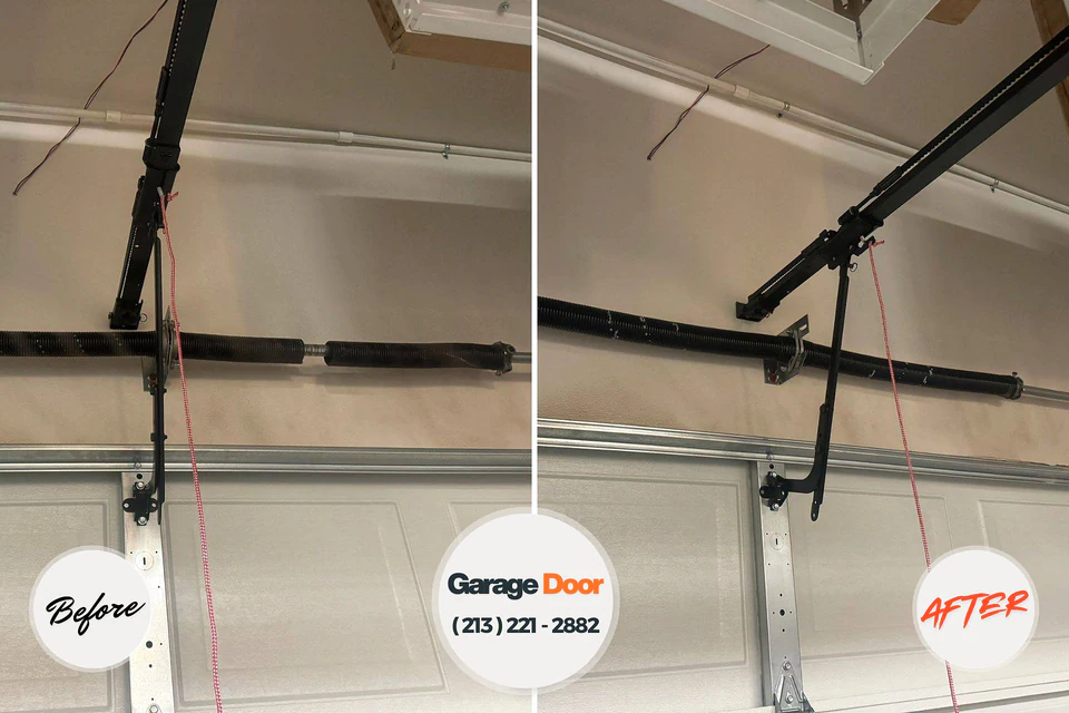 Before and after: garage door repair Chattahoochee, FL